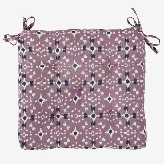 Madam stoltz printed cotton chair pad pink