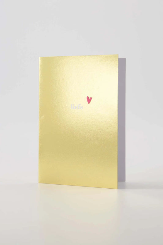 Wenskaart liefs goud