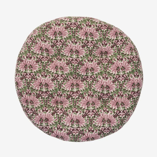 Madam Stoltz round cotton chair pad pink