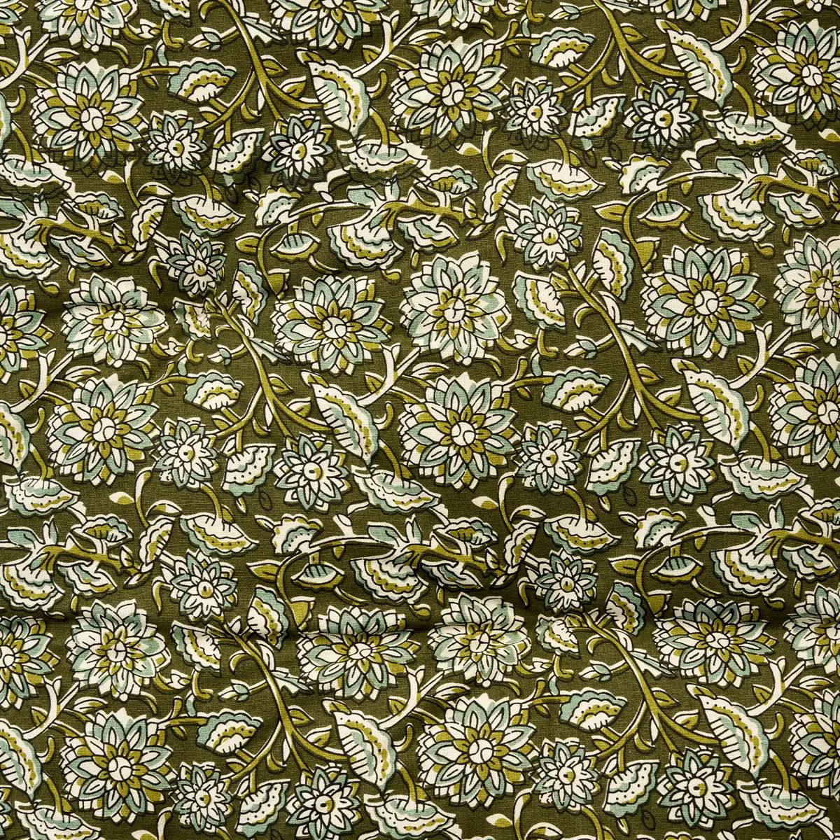Madam stoltz printed cotton mattress dark green flower 60x100cm