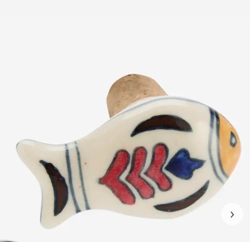 Madam stoltz hand-painted stoneware bottle stopper red