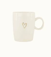Zusss theemok lijn hartje wit/goud