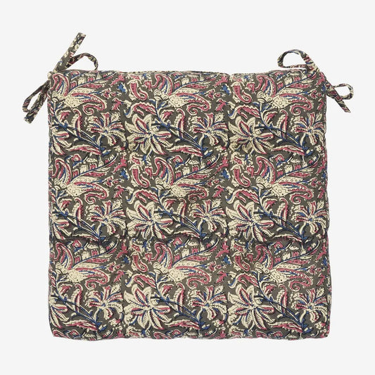 Madam stoltz printed cotton chair pad 4