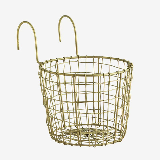 Madamn stoltz hanging iron pot holder gold