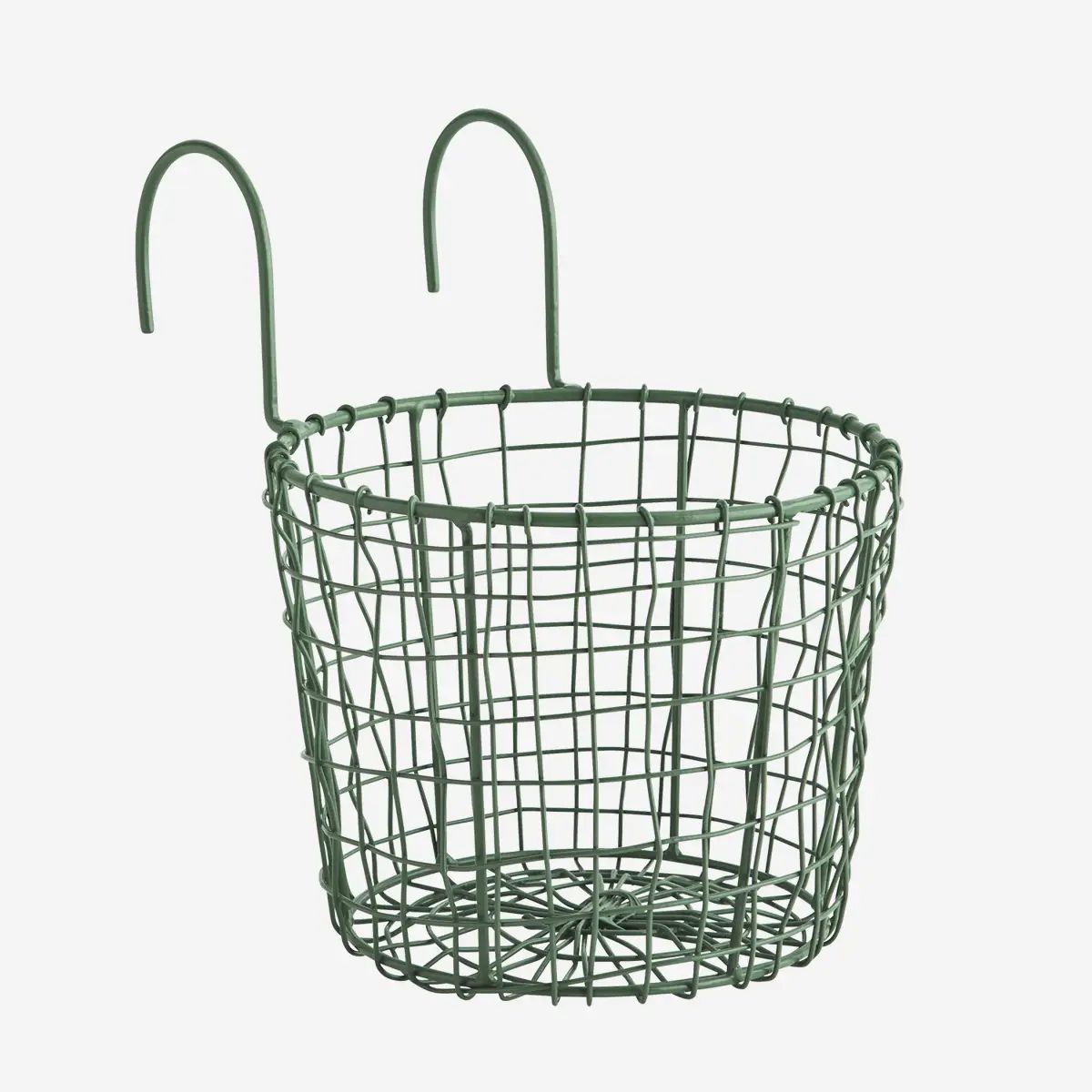 Madam stoltz hanging iron pot holder green