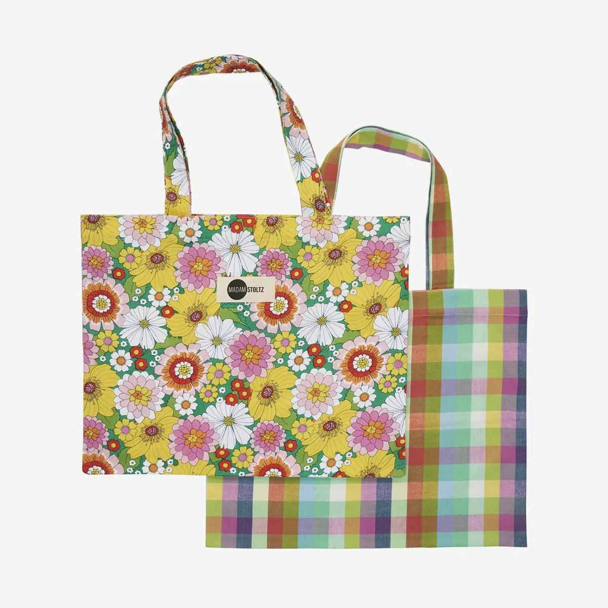 Madam stoltz printed cotton tote bag flowers