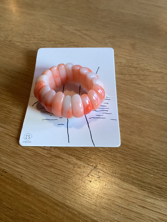 Zusss brede armband gevlamd oranje