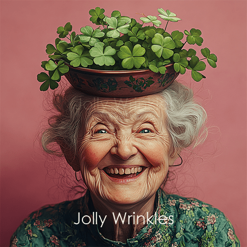 Jolly wrinkles wenskaart klavertje 4