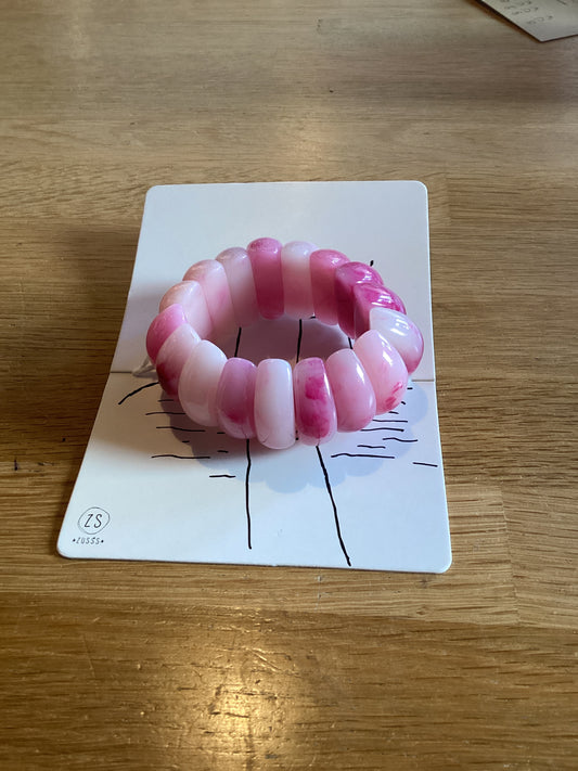 Zusss brede armband gevlamd fel roze