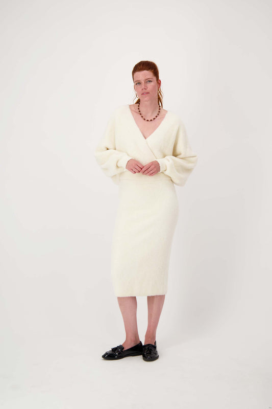 Zusss rok in fluffy garen of white