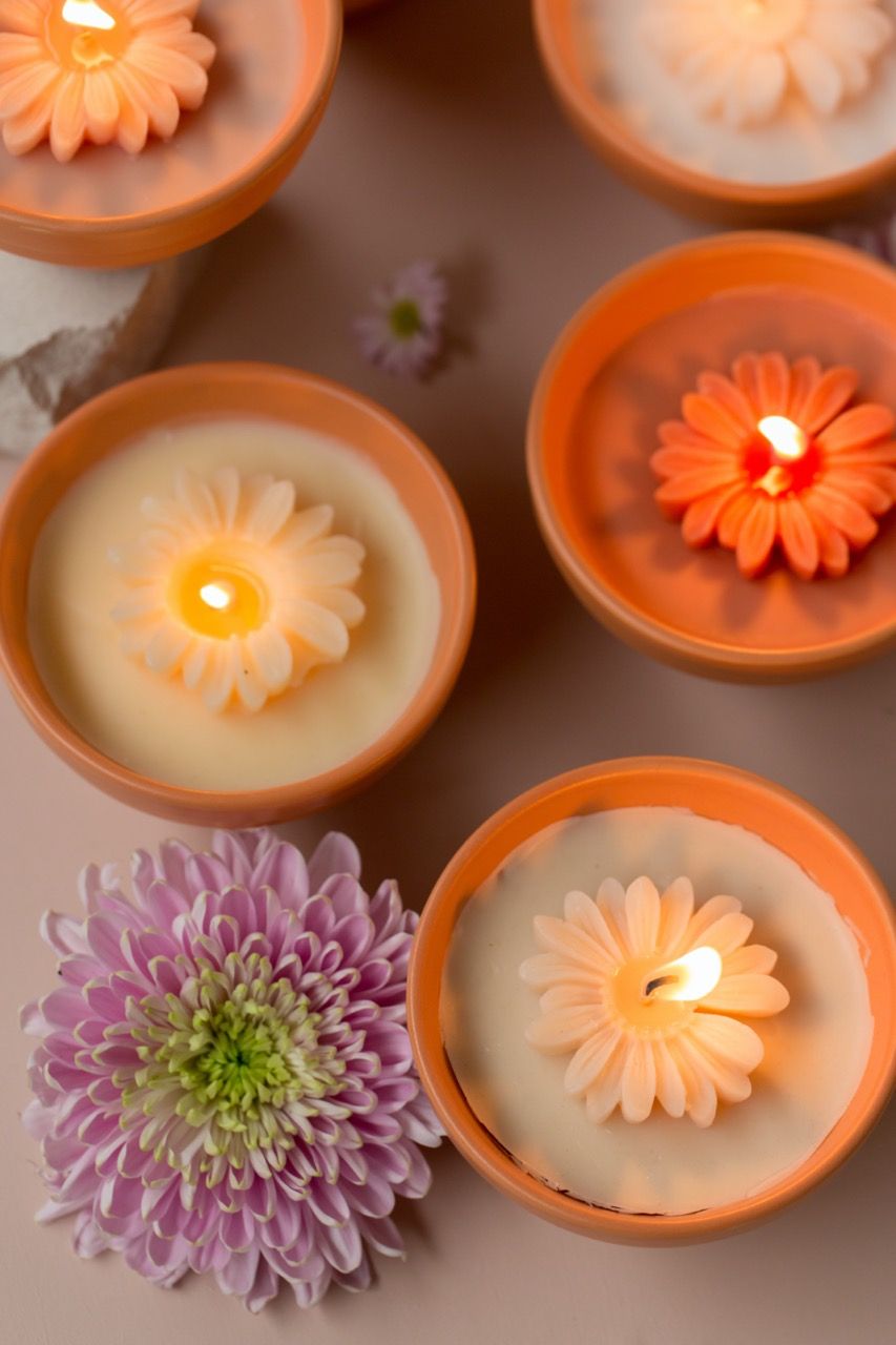 Rustik lys flower bowls marigold indoor 1st