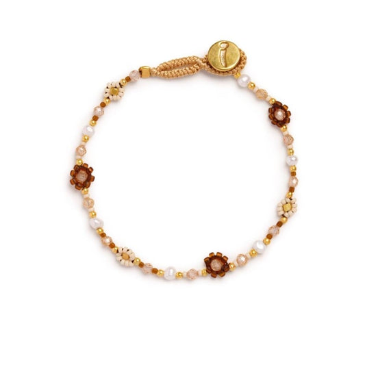 Ibu bracelet lulu flower brown