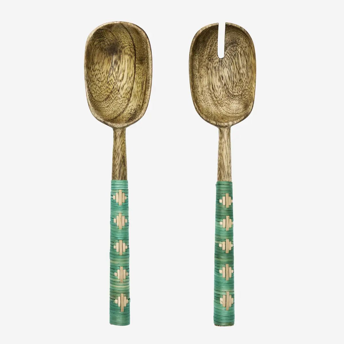 Madam stoltz wooden salad set green