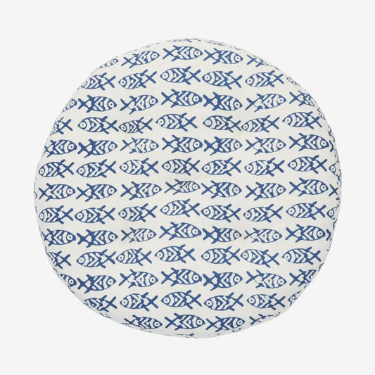 Madam stoltz round cotton chairpad fish