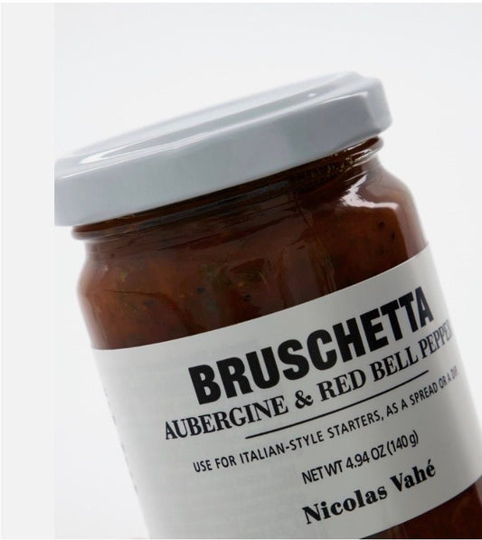 Nicolas Vahé bruchetta aubergine & red bell pepper 140 gram