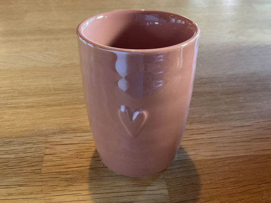 Zusss koffiemok parelmoer hartje roze