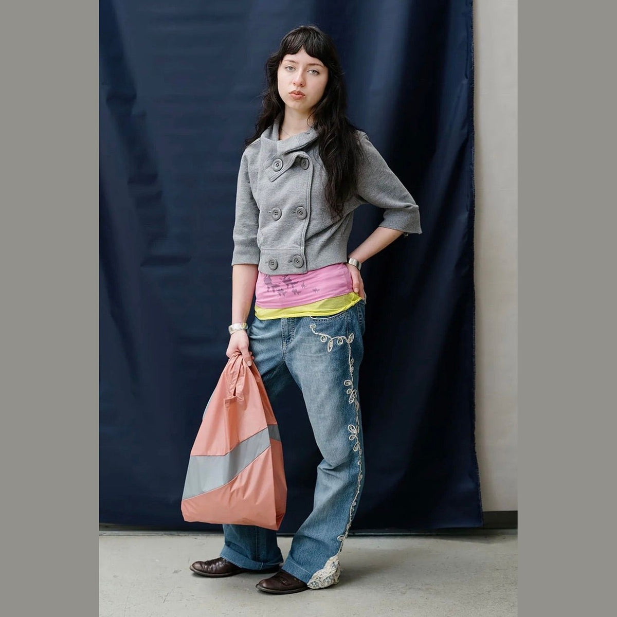Susan Bijl the new shopping Bag Try & Grey MEDIUM