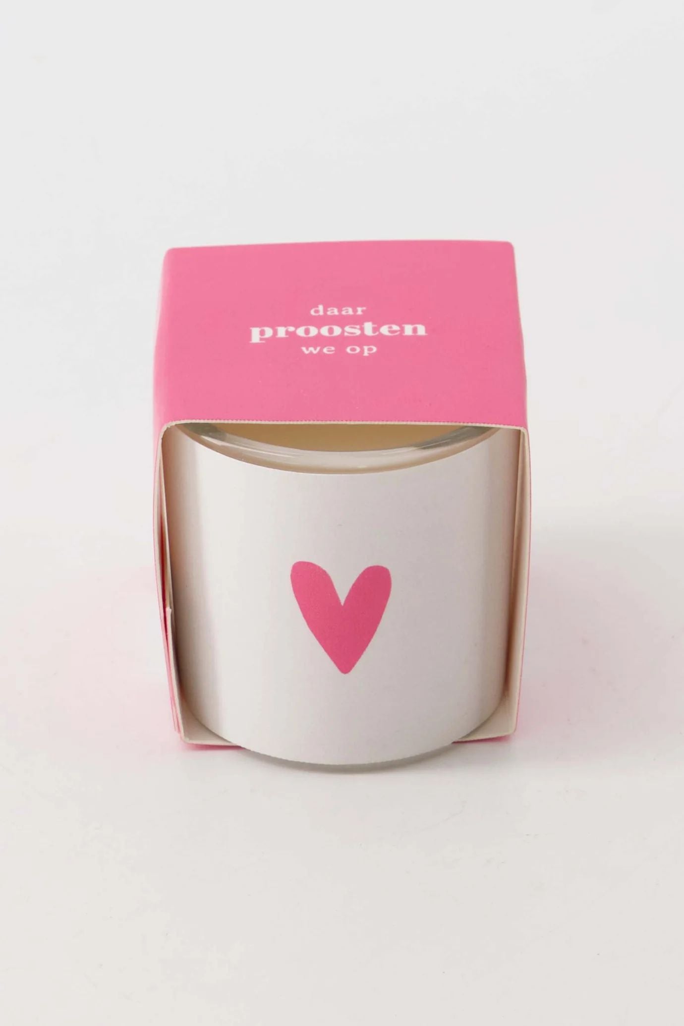 Geurkaarsje in wikkel proosten wit/roze