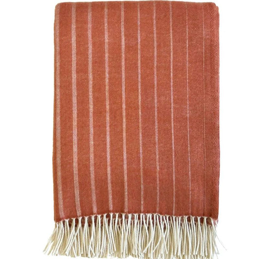 Klippan Irregular stripes rust 100% super fine merino wool brushed