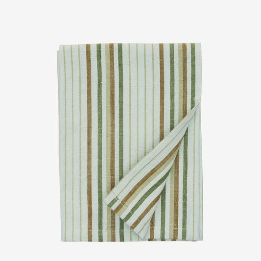 Madam stoltz striped kitchen towel olive green