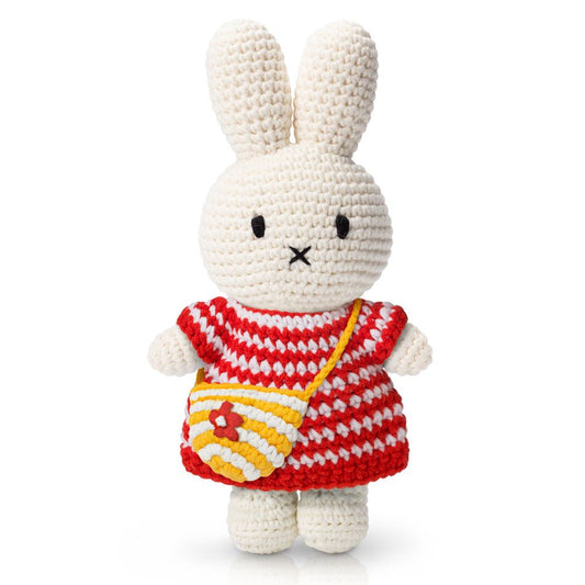 miffy / nijntje handmade and her red small striped dress + bag