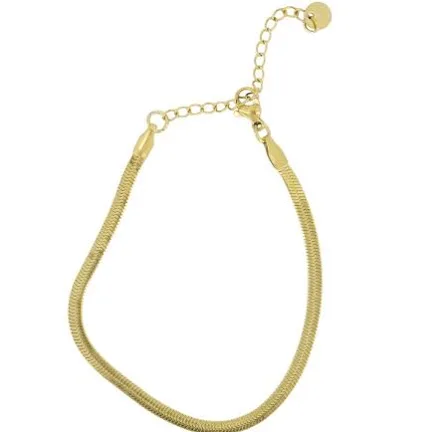 Zusss platte armband met visgraat structuur