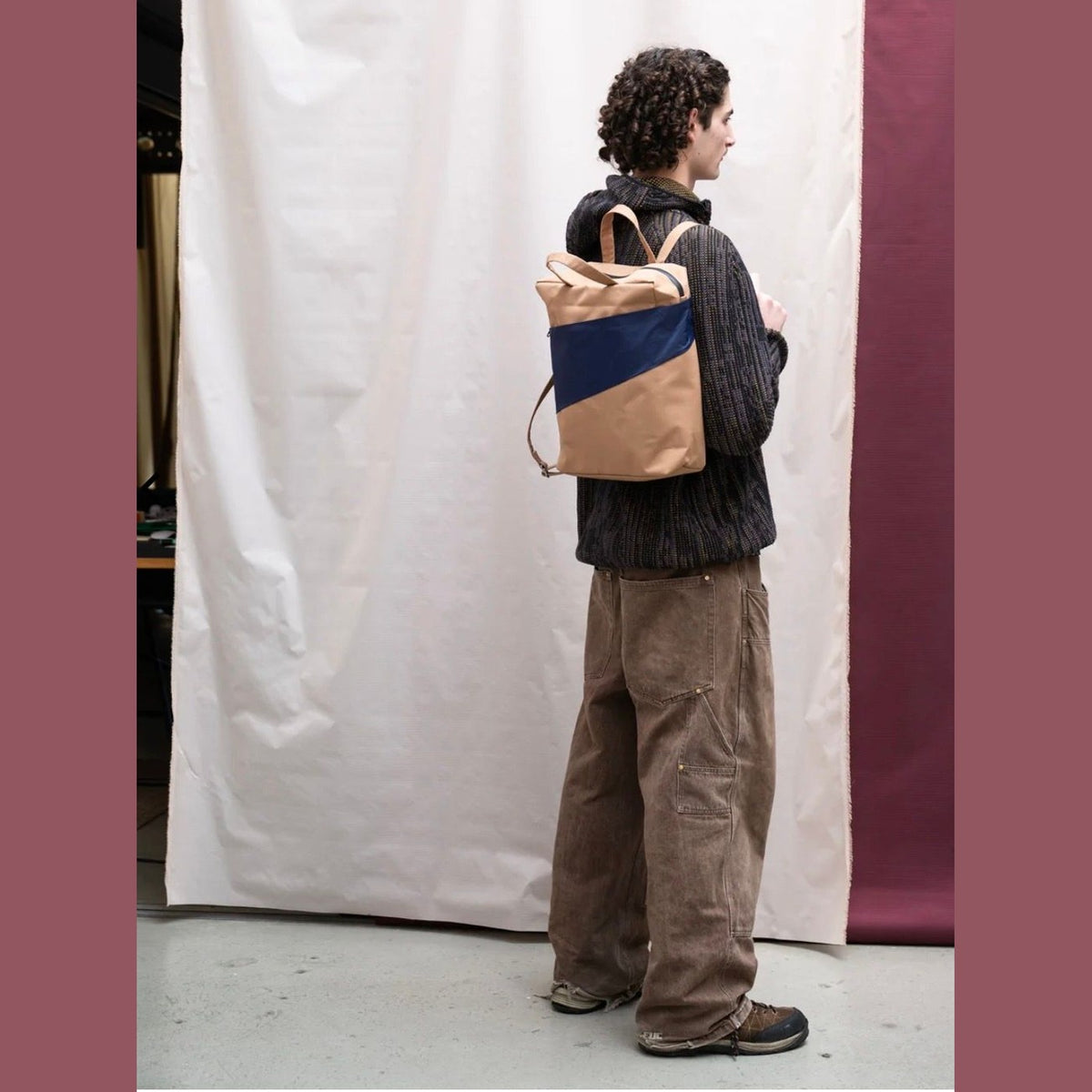 Susan Bijl the new backpack camel & Navy