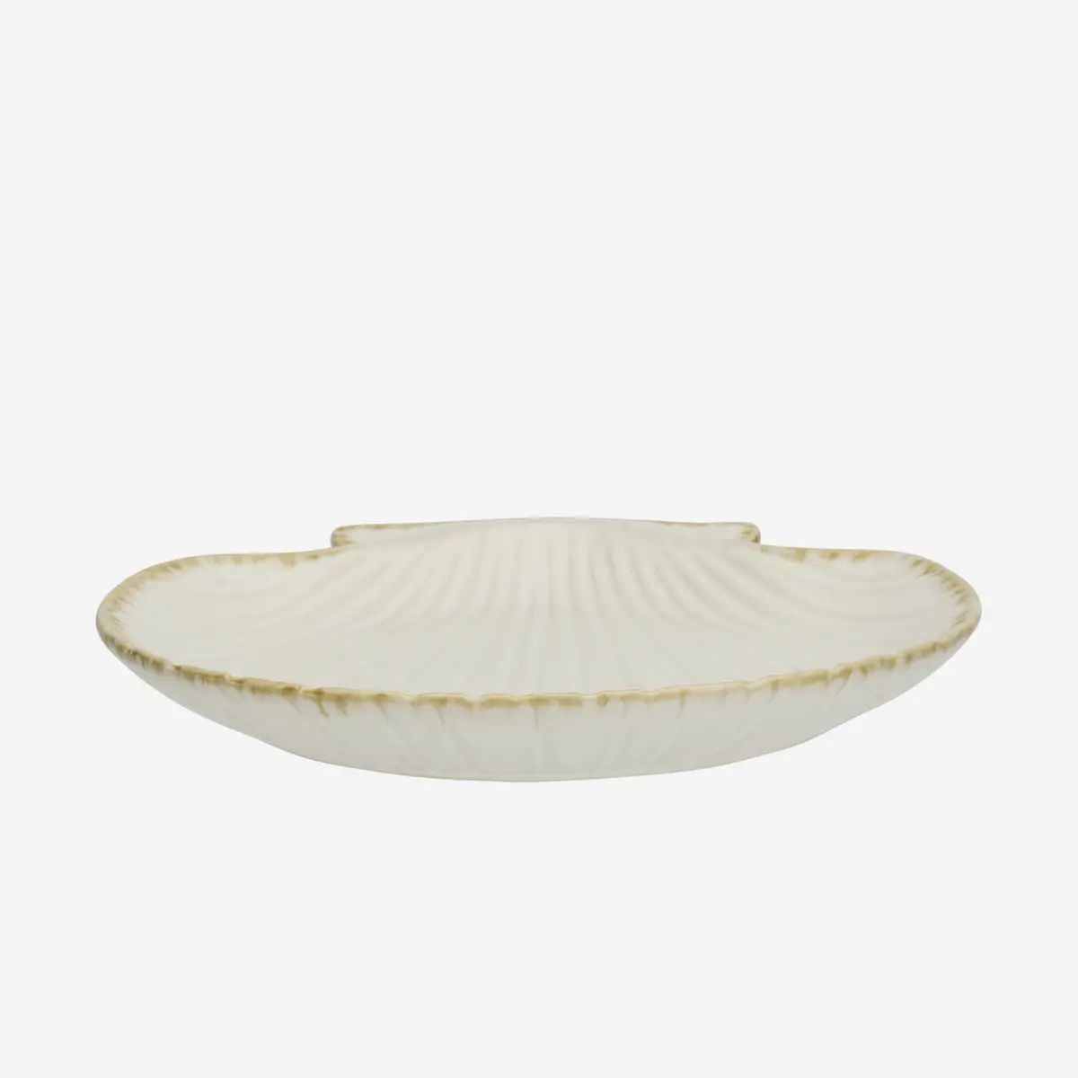 Madam stoltz stoneware sea shell tray White 1