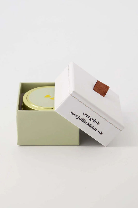 Geurkaarsje tinnen in doosje kleine uk multicolor