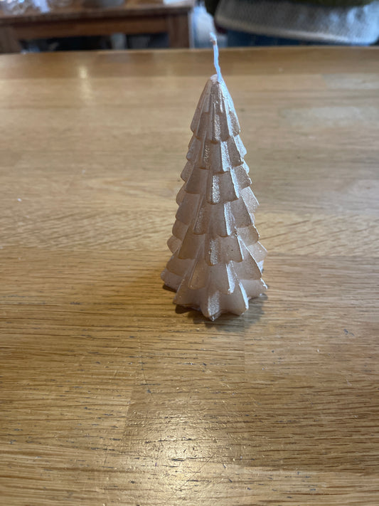 Rustik lys kerstboom kaars klein goud