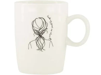 Zusss koffiemok vrouw wit/zwart