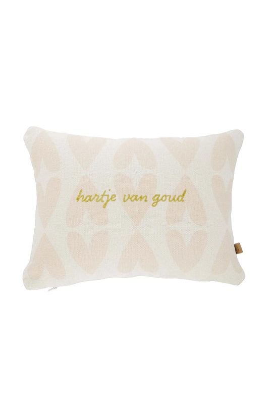 Zusss kussen hartje van goud 35x25cm
