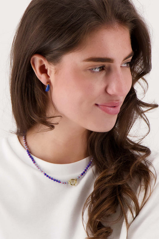 Zusss Ketting van mix kraaltjes zomerblauw