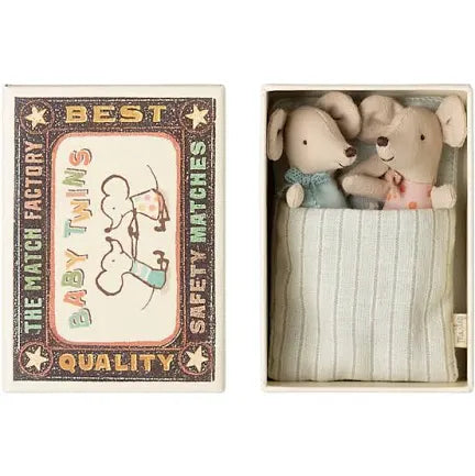 Maileg twins baby mice in matchbox