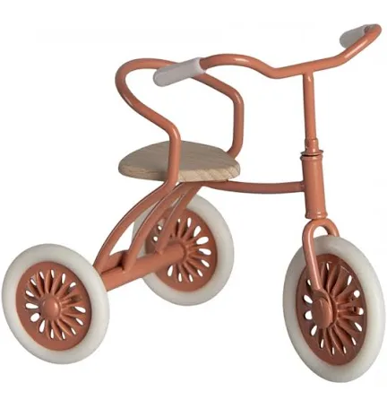 Maileg abri a tricycle mouse coral