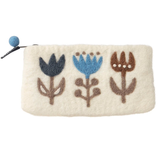 Klippan Felted purse tulip white
