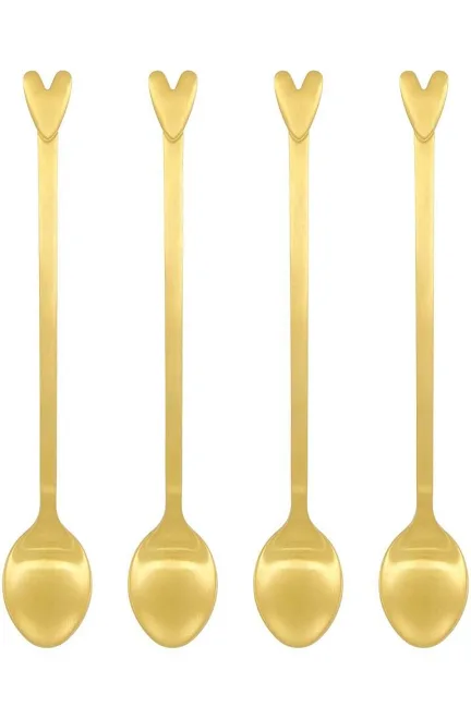 Zusss set 4 lepels hartje goud
