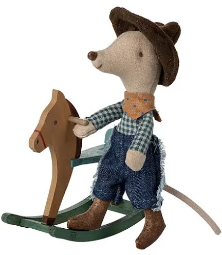 Maileg cowboy mouse in rocking house little brother