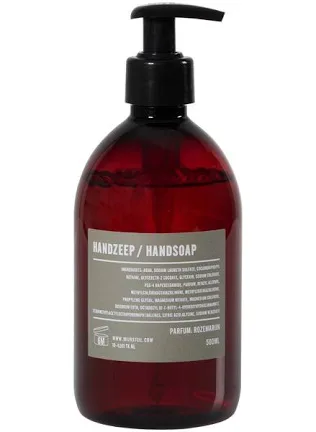Mijn stijl handzeep rozemarijn bruine fles groen etiket 500ml