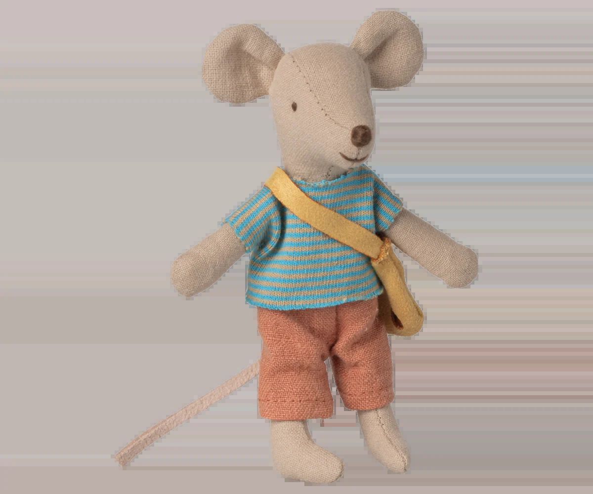 Maileg little brother mouse with bag