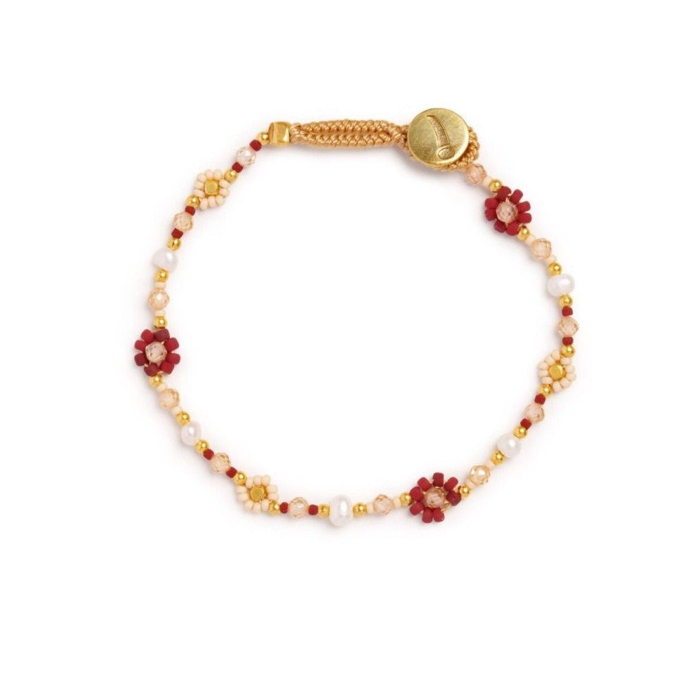 Ibu bracelet lulu flower maroon