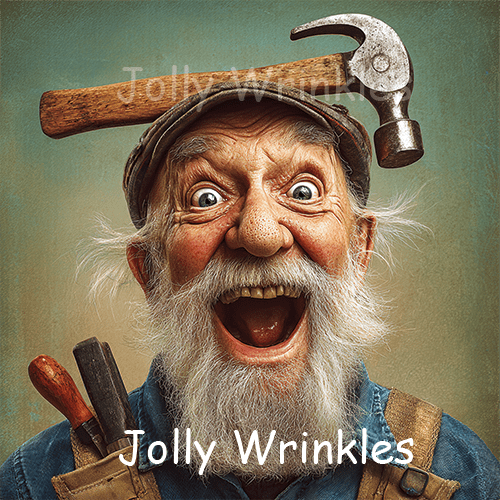 Jolly wrinkles wenskaart klusser