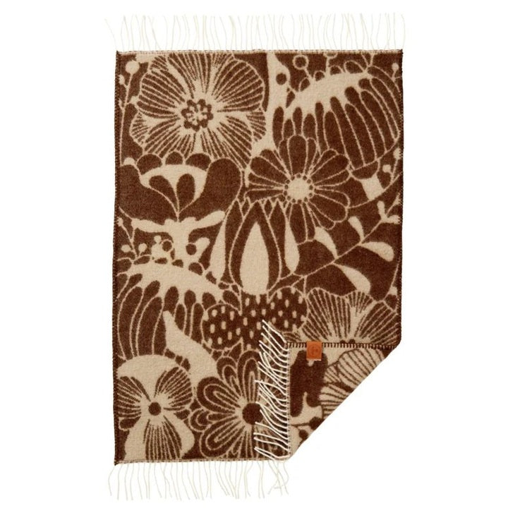 Klippan wiegdeken blomranka baby brown /beige 65x110cm