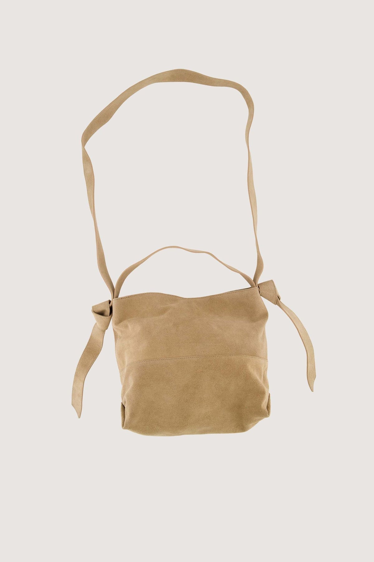 Suede tas met knoop detail