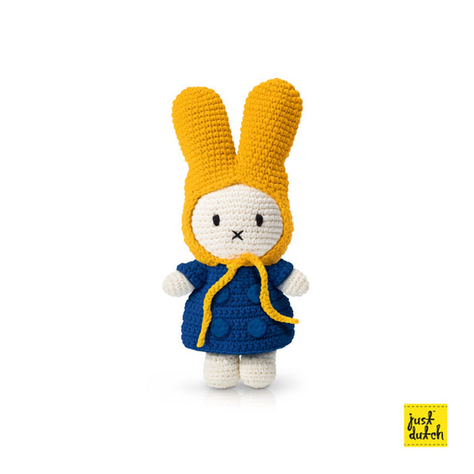 Miffy / Nijntje handmade and her blue coat + yellow hat