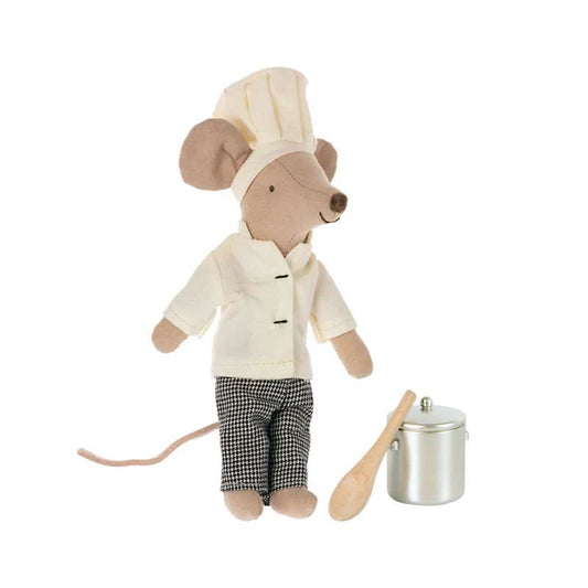 Maileg Chef mouse w. soup pot and spoon big brother