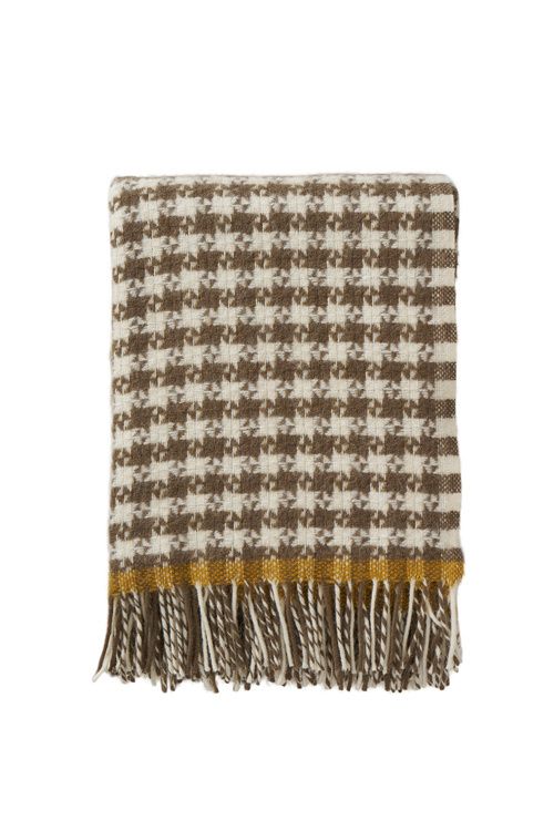Klippan dogtooth mud, woven throw 100% lambswool