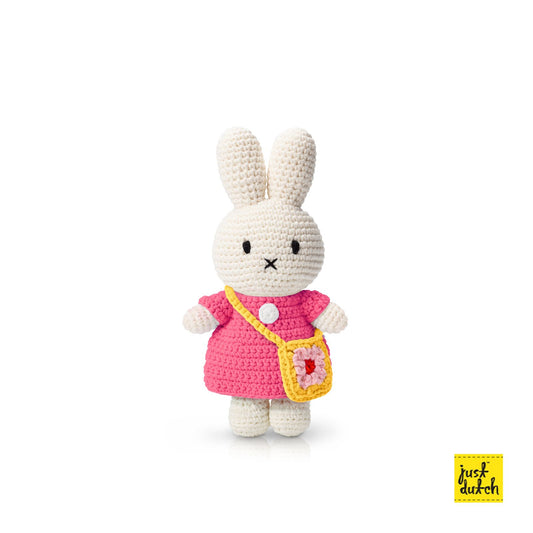 miffy / nijntje handmade and her pastel pink dress + flower bag