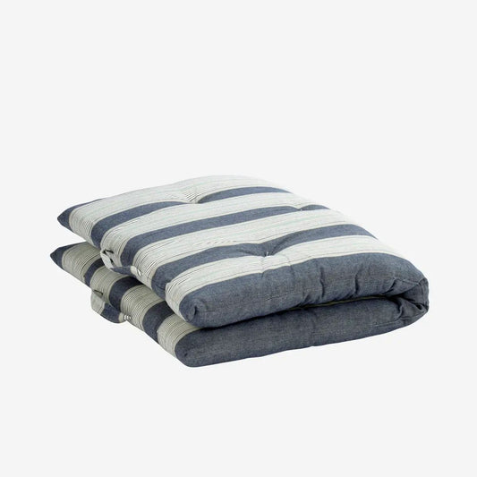 Madam Stoltz striped cotton mattress blue