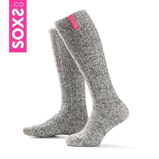 Sox3110 soxs originals kniehoog grijze wol bubble gum 37-41